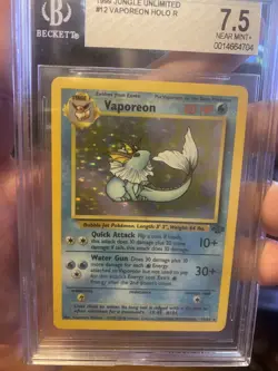 1999 POKEMON JUNGLE 12 VAPOREON-HOLO BGS 7.5 BECKETT - Image 1