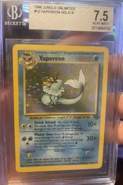 1999 POKEMON JUNGLE 12 VAPOREON-HOLO BGS 7.5 BECKETT - Image 2