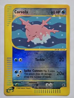 Pokemon TCG Corsola 102/165 Expedition Base Set Reverse Holo Common 60HP - Image 1