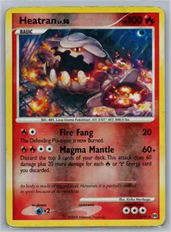 Heatran 3/99 Rare Arceus Reverse Holo HP / DMG Pokemon - Image 1