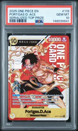 One Piece Portgas D. Ace 119 Official Event Serialized Top Prize PSA 10 - Image 1