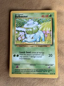Bulbasaur Common Unlimited Base Set 44/102 LP - Image 1