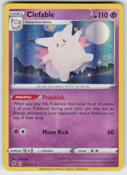 Holo Clefable 075/192 Rare Rebel Clash Near Mint - Image 1