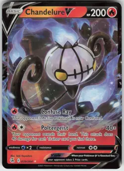 Played Holo Chandelure V 039/264 V Rare Fusion Strike Moderately Played - Image 1