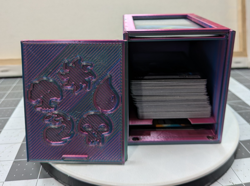 MTG Commander Deck Box Printed in Blue Green Pink PLA with Approx 100 cards. - Image 3