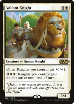 Valiant Knight 1x MtG 2019 m19 Core Edition SP/NM - Image 1