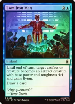 NM Foil I Am Iron Man, MTG, Super Heroes, Magic the Gathering, 58 - Image 1