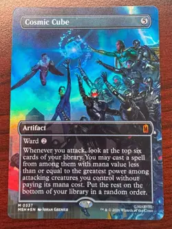 🌈 FOIL - MTG Cosmic Cube (Borderless) (0337) Marvel Super Heroes 337 - NM/M - Image 1