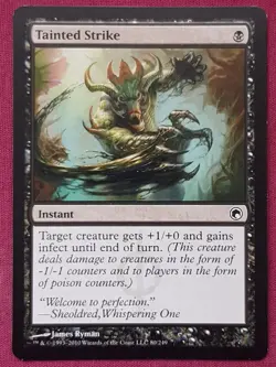 Magic The Gathering SCARS OF MIRRODIN TAINTED STRIKE black card MTG - Image 1