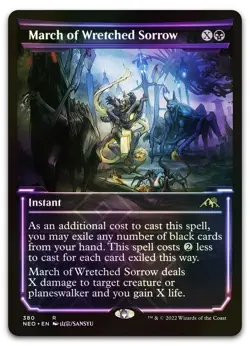 March of Wretched Sorrow (Showcase) #380 (Foil) NM Kamigawa Neon Dynasty - Image 1