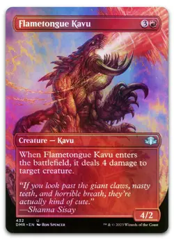 Flametongue Kavu (Borderless) #432 (Foil) NM Dominaria Remastered DMR Magic MTG - Image 1