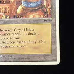 Wizards Magic: The Gathering City of Brass Land Mark Tedin 1995 MP+ #40 - Image 4