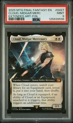 2025 MTG FINAL FANTASY EXTENDED ART-FOIL #0427 CLOUD, MIDGAR MERCENARY PSA 9 - Image 1