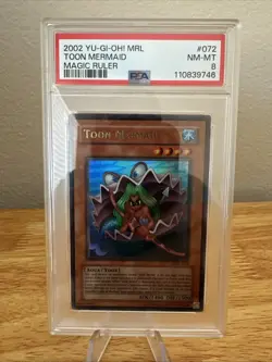 Yu-Gi-Oh! MRL-072 Toon Mermaid Ultra Rare Original Print 2002 PSA 8 - Image 1