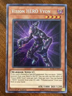 Yu-Gi-Oh! Vision HERO Vyon BLHR-EN059 - 1st Edition - Secret Rare - LP - Image 1