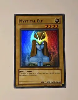 Yugioh Mystical Elf LOB-062 Super Rare LP - Image 1