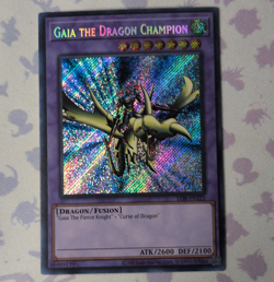 Konami Gaia the Dragon Champion Secret Rare Holo LOB-EN125 English 2600 - Image 1