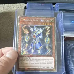 Konami Thunder King Rai-Oh Platinum Secret Rare Holo 1st Ed RA03-EN206 Yu-Gi-Oh! - Image 1