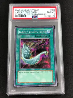 Yugioh 2003 Harpie's Feather Duster SDD-003 PSA 8 Secret Rare - Image 1