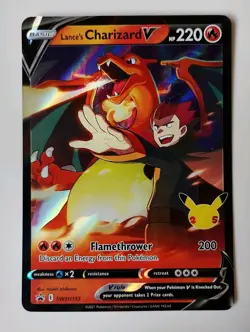 Pokemon TCG Card Lance's Charizard V SWSH133 25th Celebrations Promo Pack Fresh - Image 1