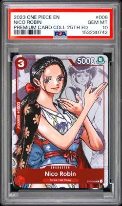 2023 ONE PIECE PREMIUM CARD COLLECTION 25TH EDITION #008 NICO ROBIN PSA 10 - Image 1