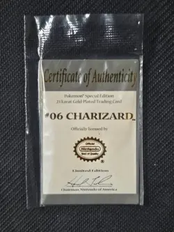 Pokemon Limited Edition 1999 Charizard 23K Gold Plated Trading Card Burger King - Image 4