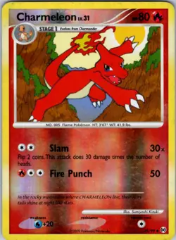 CHARMELEON 35/99 ARCEUS POKEMON REVERSE HOLO MODERATELY PLAYED - Image 1