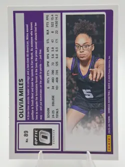 Olivia Miles 2025-26 Donruss Basketball Optic Holo Rated Prospect TCU Lynx #89 - Image 2