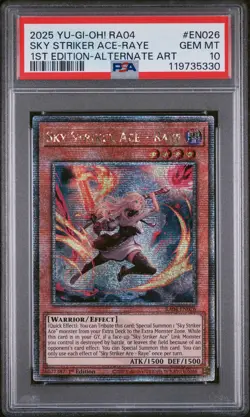 2025 YU-GI-OH! RA04-QUARTER CENTURY STAMPEDE SKY STRIKER ACE - RAYE PSA 10 - Image 1