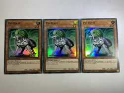 3 x MAZE-EN040 Psi-Beast Super Rare 1st Edition YuGiOh Playset - Image 1