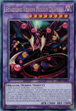 LED5-EN052 STARVING VENOM FUSION DRAGON RARE 1ST EDITION YuGiOh CARD - Image 1