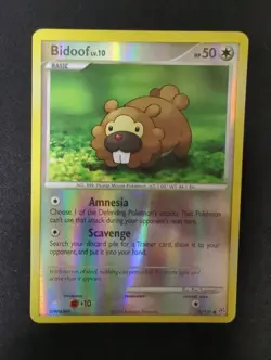 Pokemon Card 2007 Diamond And Pearl Common Revers Holo Bidoof 70/130 Mp - Image 1