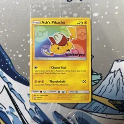 Pokemon TCG Sealed Ash's Pikachu SM108 Promo Trading Card Near Mint English New - Image 1
