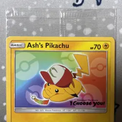 Pokemon TCG Sealed Ash's Pikachu SM108 Promo Trading Card Near Mint English New - Image 2