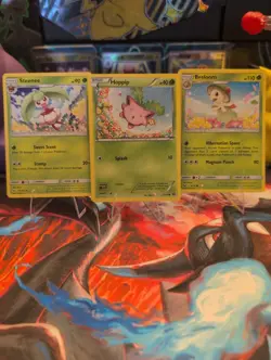 Pokemon Lot x3- Field Of Flowers Theme- Steenee, Hoppip, Breloom | Cutie Card... - Image 1