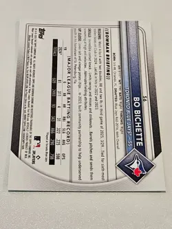 2025 Bowman Chrome - Bo Bichette - Mega Box Mojo Refractor Aqua /299 (Card #56) - Image 2