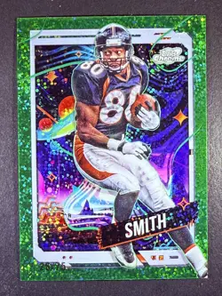 2024 Topps Chrome Cosmic Rod Smith Green Space Dust Refractor #/75 SP Broncos - Image 1
