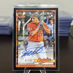 2026 TOPPS SERIES 1 1991 Black SAMUEL BASALLO RC AUTO /10 ORIOLES - Image 1