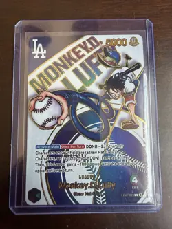 Monkey.D.Luffy LA Dodgers X One Piece EB02-010 CUSTOM FAN MADE PROXY - Image 2