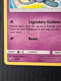 Shining Mew 40/73 Shining Legends Holo Rare Pokemon Card - Image 5