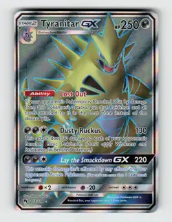 Tyranitar GX 203/214 Holo Ultra Rare Lost Thunder Pokemon 2018 Lightly Played - Image 1