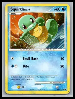 Squirtle 96/127 Common Platinum Pokemon Moderately Played - Image 1