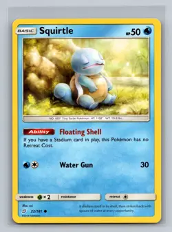 SQUIRTLE 22 C TEAM UP POKEMON NM/M - Image 1