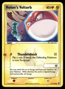 HOLON'S VOLTORB - 71/113 Common Delta Species Pokemon MP - Image 1