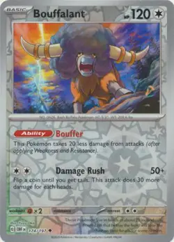 Bouffalant 174/197 Reverse Holo | Obsidian Flames | Pokemon Card - Image 1