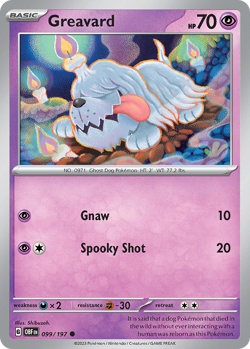Greavard 99/197 Common | Obsidian Flames | Pokemon Card - Image 1