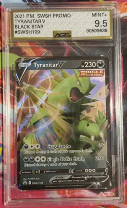 AGS 9.5 Tyranitar V Holo Black Star Promo SWSH109 Pokemon TCG English - Image 1