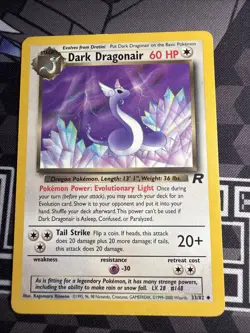 Pokemon Dark Dragonair TCG Unlimited Uncommon Card 33/82 Vintage 1999 WOTC - Image 1