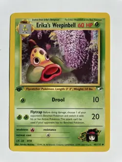 Pokemon Card 2000 Gym Heroes Set Erika's Weepinbell 48/132 1st Edition NM-Mint - Image 1