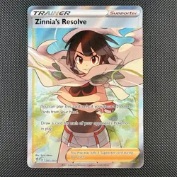 Pokemon TCG Zinnia's Resolve 203/203 SWSH07 Evolving Skies Full Art Trainer Card - Image 1